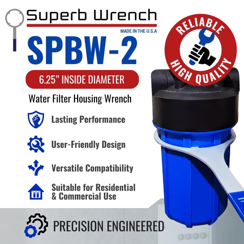 Superb Wrench SPBW-2 Heavy Duty Metal Water Filter Wrench (6.25 inch Inside Diameter) - Image 2